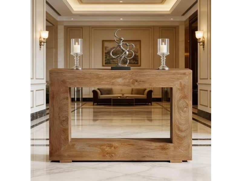  Console d'entrée 120x30 cm – marron – style campagne avec rangement ouvert  - Conforama B