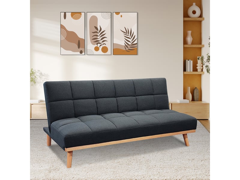Banquette clic clac 3 places gris - hellin Hellin01 - Conforama B