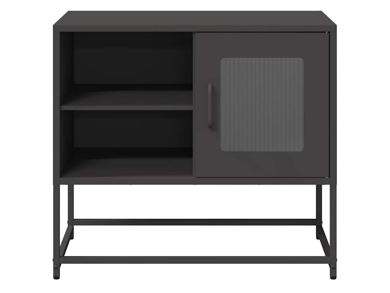  Meuble tv - banc tv - meuble de rangement noir 68x39x60,5 cm acier  - Conforama E