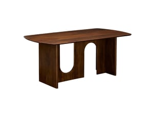 Table à manger shelty rectangulaire 90x180cm 6 places marron