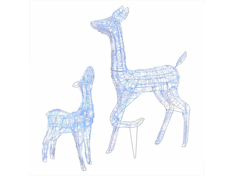 Famille de rennes de décoration, éclairage de noël acrylique 160 led bleu cf62033 - Conforama A