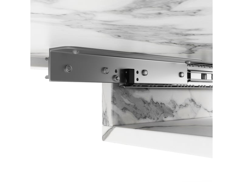Noir table à manger extensible avec rangement, design moderne, structure fonctionnelle pour cuisine et salle à manger - Conforama D