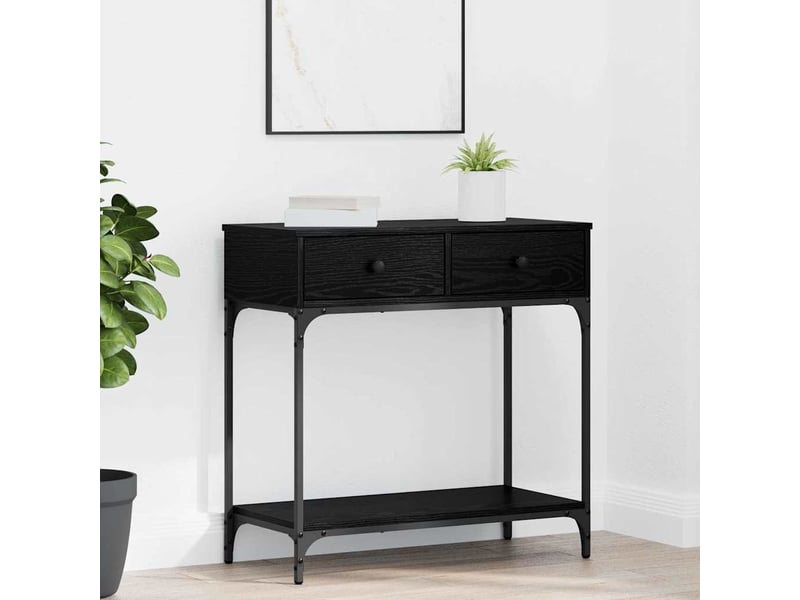  Table console - table d'appoint - table d' entrée chêne noir 75 x 34,5 x 75 cm bois d'ingénierie  - Conforama B