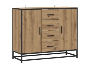Buffet - bahut - meuble de rangement chêne artisanal 92 x 35 x 76 cm bois d'ingénierie
