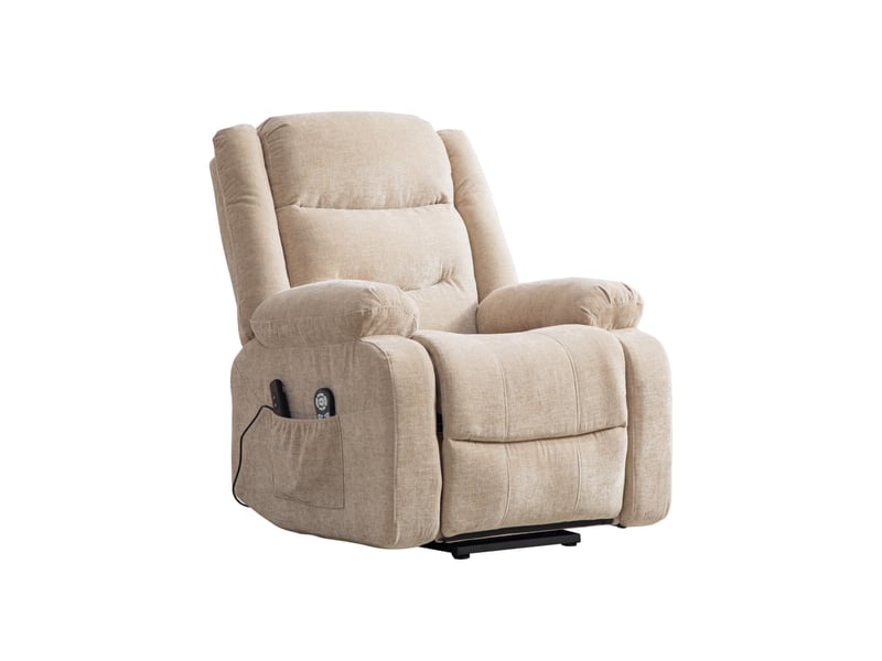  Fauteuil inclinable électrique multifonctionnel 93x103x104cm- avec assistance au maintien en hauteur, massage par vibrations - chenille - marron  - Conforama A