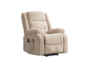 Fauteuil inclinable électrique multifonctionnel 93x103x104cm- avec assistance au maintien en hauteur, massage par vibrations - chenille - marron