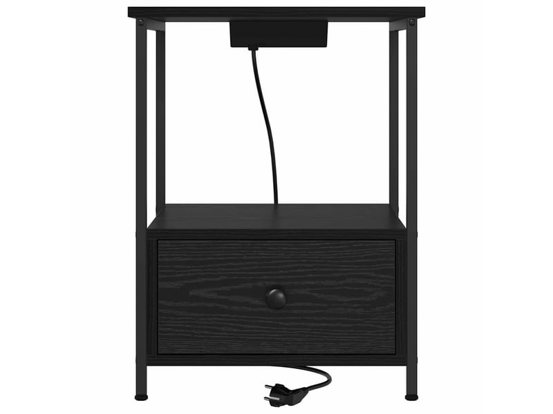 Table de chevet - cabinet de chevet - table de nuit chêne noir 42 x 41 x 56 cm bois d'ingénierie - Conforama E