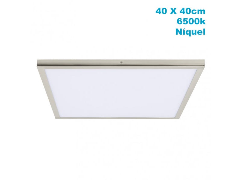  Panneau led en saillie fabrilamp tivoli 36 w 3060 lm 6500 k nickel 2,5 x 40 x 40 cm 162484003 - Conforama A