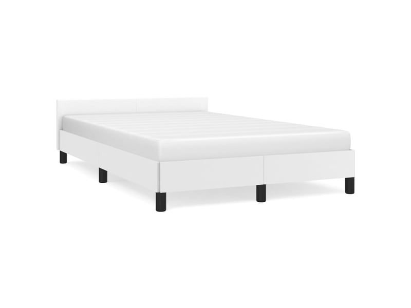 Lit double- lit adulte - cadre de lit sans matelas blanc 120x190 cm similicuir - Conforama A