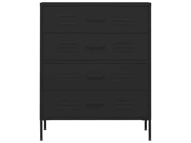  Commode chambre adulte, armoire à tiroirs noir 80x35x101,5 cm acier  - Conforama C