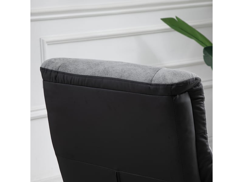  Fauteuil relax ulevr pivotant 360° inclinable 135° avec repose-pieds, microfibre grise, 78 x 82,5 x 109 cm  - Conforama D