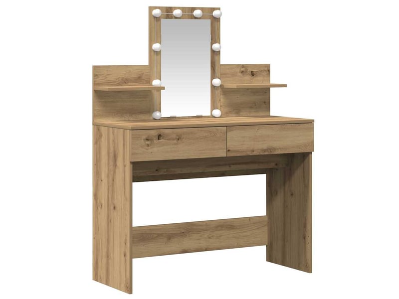  Coiffeuse, table de toilette chêne artisanal 100x40x130 cm shl30198  - Conforama D