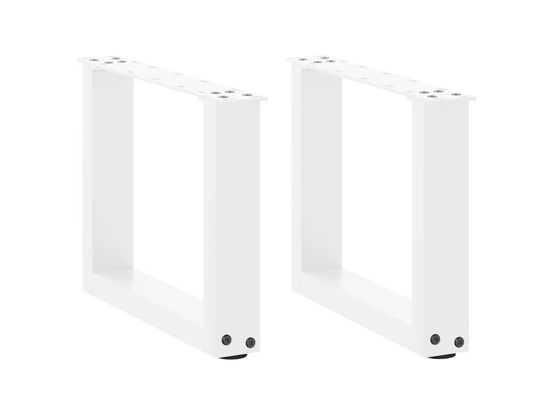 Lot de 2 pieds de table basse en u 30 x 30 cm fonctionnels modernes avec niveleurs en acier blanc 02_0057369  - Conforama A