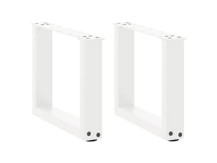 Lot de 2 pieds de table basse en u 30 x 30 cm fonctionnels modernes avec niveleurs en acier blanc 02_0057369