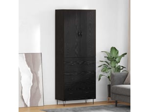 Buffet - haut armoire 2 pc chêne noir 69,5 x 34 x 180 cm