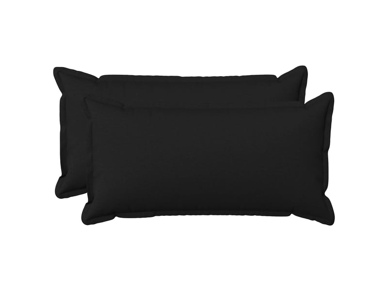 Lot de 2 coussins avec oreiller, coussins décoratifs houten noir lin synthétique cf51186 - Conforama B