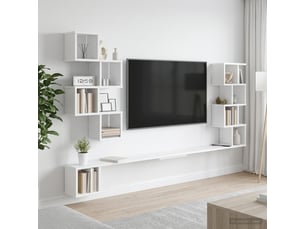 Étagère murale pour téléviseur, meuble tv blanc 200 x 15 x 94 cm cf42590
