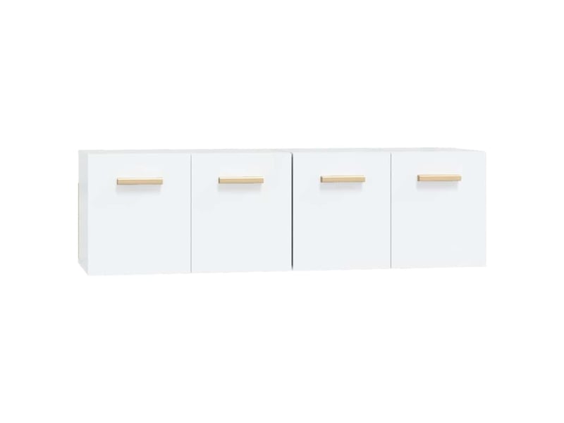  Armoires murales 2 pcs, meuble de rangement salon blanc 60x36,5x35 cm bois d'ingénierie  - Conforama A
