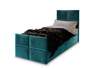 Lit avec rangement 100x200 cm <strong>MASSENO</strong> <strong></strong> coloris bleu