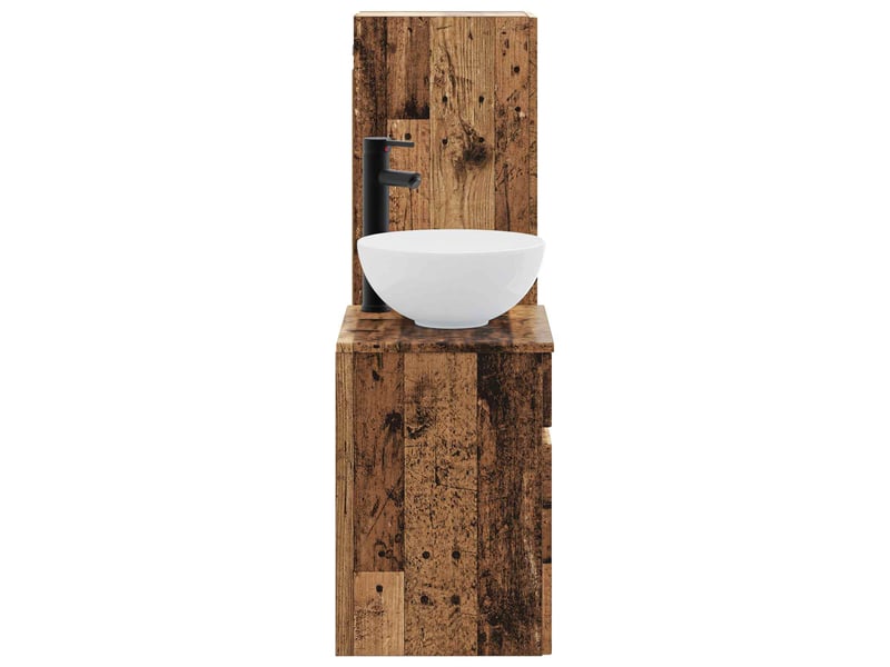  Ensemble de mobilier de salle de bain 2 pcs bois ancien shl7732  - Conforama D