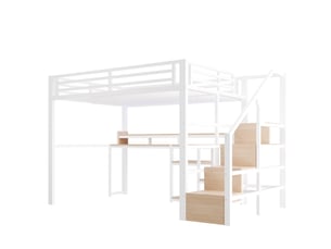 Lit mezzanine 140x200 cm <strong>WISHDOR</strong>  <strong></strong> coloris blanc