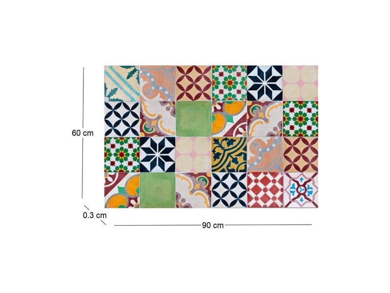  Tapis intérieur extérieur en vinyle mosaique 90 x 60 cm  - Conforama A