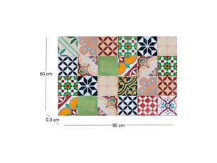 Tapis intérieur extérieur en vinyle mosaique 90 x 60 cm