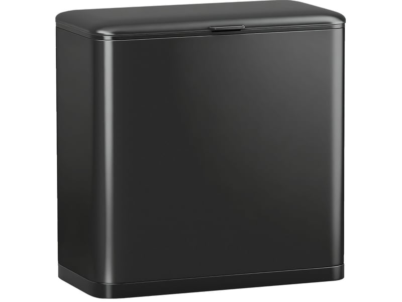  Poubelle 8 l 29,7x17,4x30 cm à poser ou à suspendre métal noir  - Conforama A