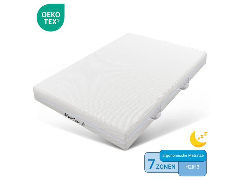 Matelas en mousse froide tcqpz 180 x 200 cm 20 cm 7 zones réversible h2 h3 blanc - Conforama D
