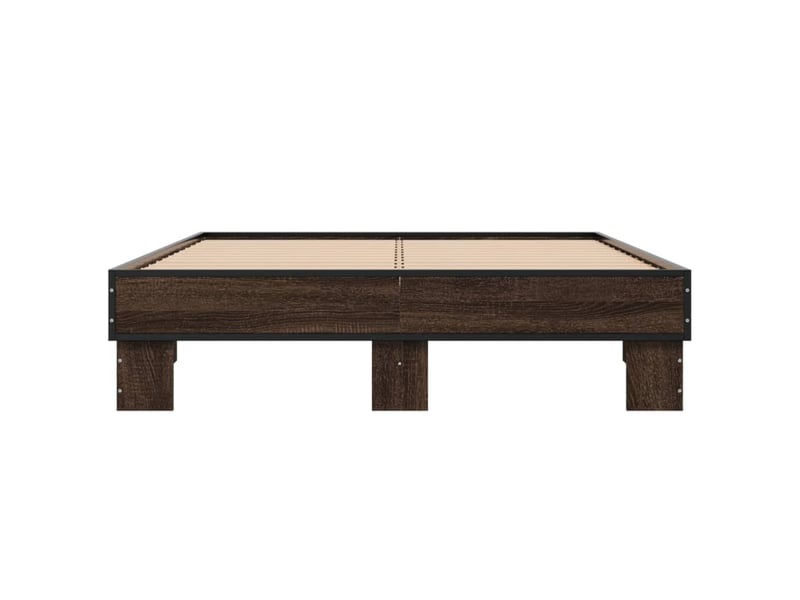  Lit double- lit adulte -  cadre de lit sans matelas chêne marron 135x190 cm  - Conforama C
