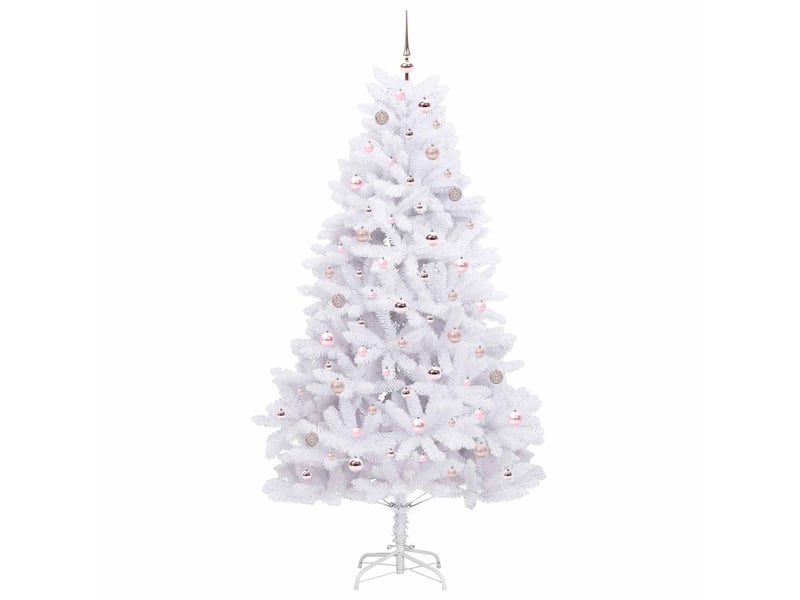  Sapin de noël - arbre de noël artificiel à branches articulées blanc 210 cm  - Conforama D