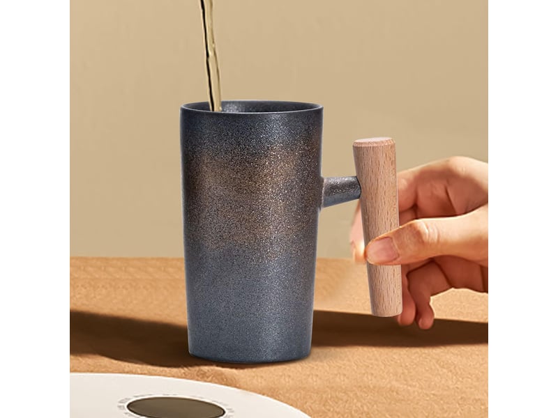  Mug en céramique, noir, 12 cm  - Conforama C
