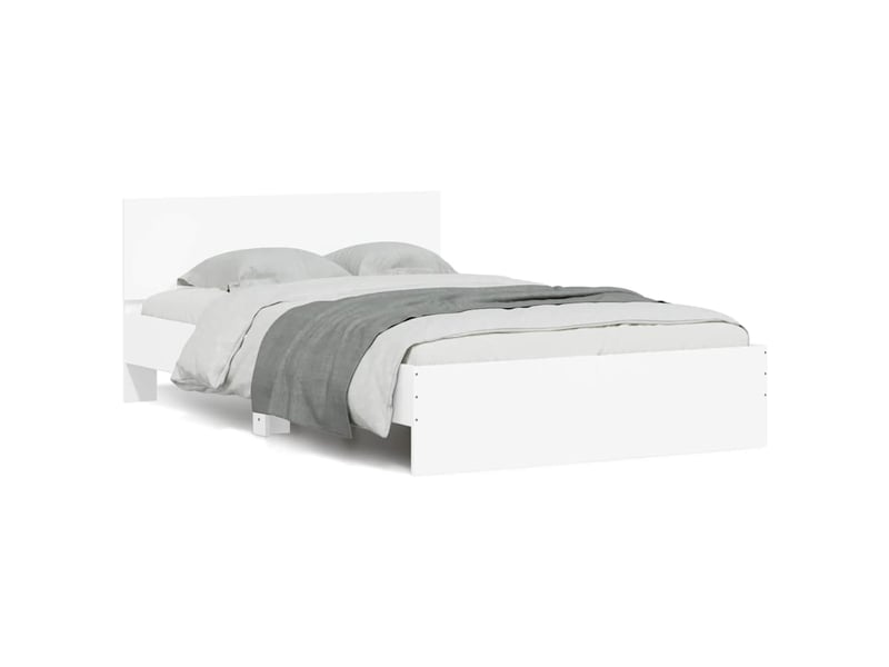  Lit double- lit adulte -  cadre de lit avec led sans matelas blanc 135x190 cm  - Conforama D