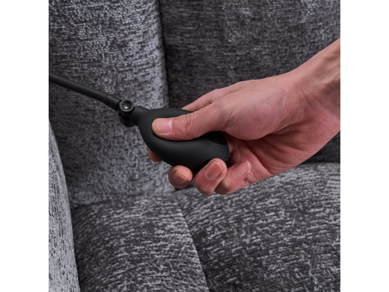 Fauteuil à bascule d'allaitement gris foncé en tissu chenille avec dossier haut et coussins d'air réglables  - Conforama W