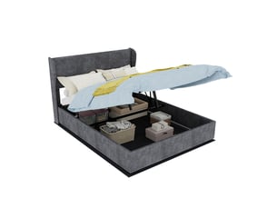 Lit coffre 140x200 cm MODENUIT coloris gris