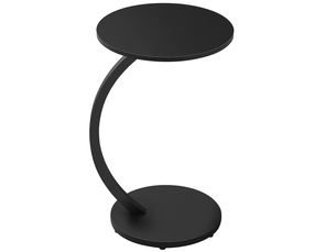 Table basse ronde en c avec plateau mdf et structure métallique, pour salon, chambre et bureau, 40 × 64,5 cm