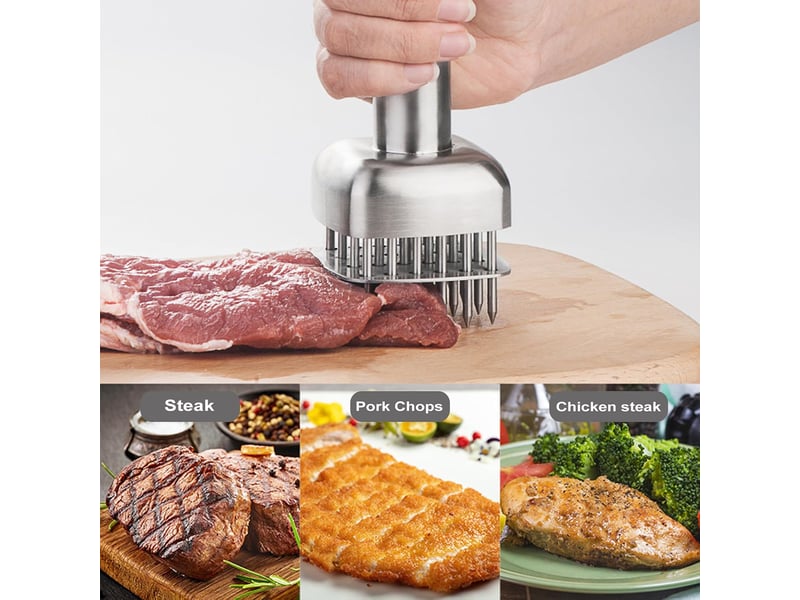 Attendrisseur de viande, outil d’attendrisseur à aiguilles de viande acier inoxydable professionnel, marteau viande manuel pour steak poulet, poisson - Conforama D