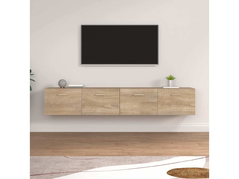  Armoires murales 2 pcs, meuble de rangement salon chêne sonoma 100x36,5x35 cm shl9944  - Conforama B