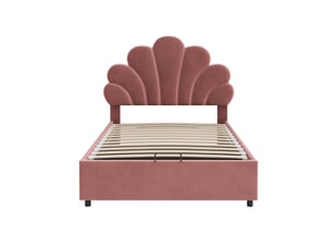 Lit coffre 90x200 cm <strong>MERAX</strong> <strong>lit enfant rose</strong> coloris rose