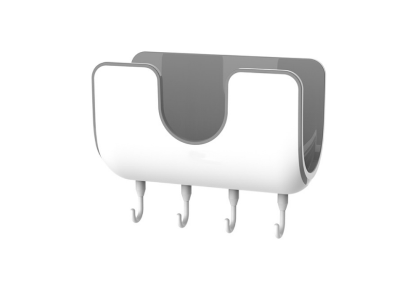 Support mural gris monobloc non perforé pour couvercles de casseroles, avec crochet, pour planches à découper et autres ustensiles de cuisine - Conforama D