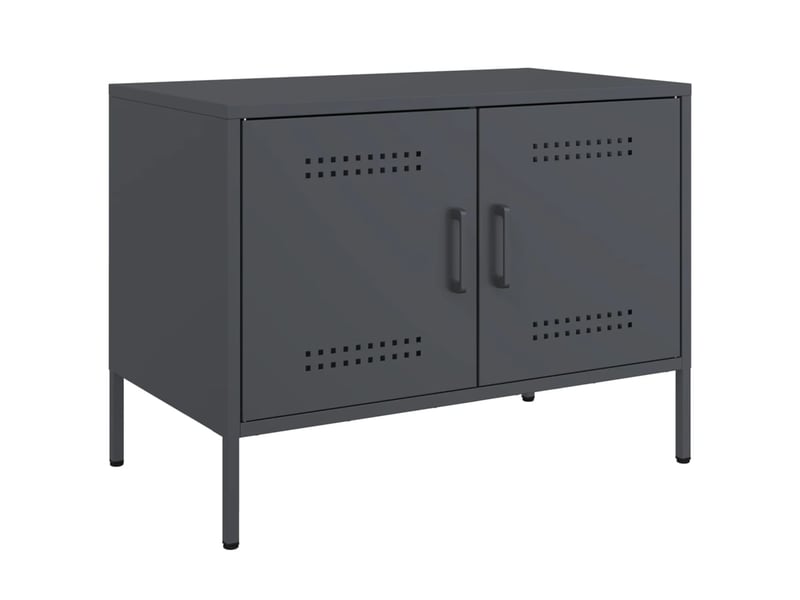  Meuble tv - banc tv - meuble de rangement anthracite 68x39x50,5 cm acier  - Conforama A
