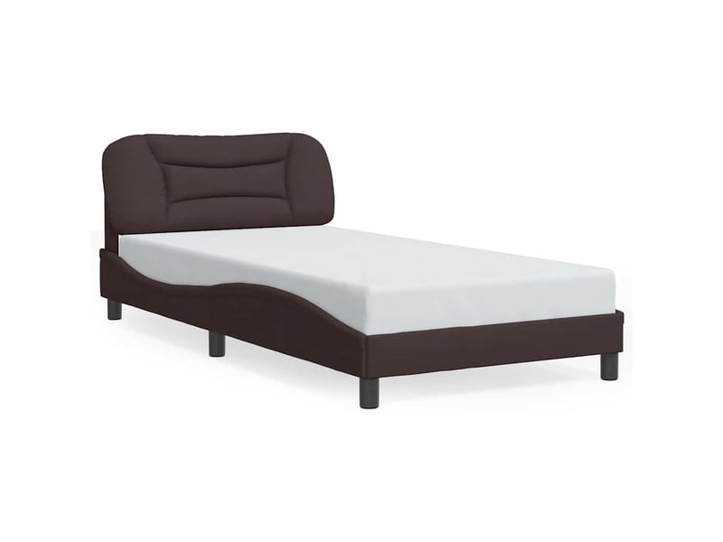 Lit simple- lit adulte - cadre de lit sans matelas hvar marron foncé 100x200 cm tissu - Conforama A