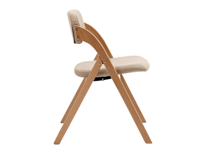 Lot de 2 chaises pliantes 60x52,5x79 cm, empilables, assise rembourrée, housse amovible, chaise d'appoint, bois, kaki  - Conforama E