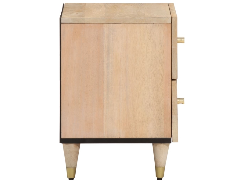  Tables de chevet 2 pièces 40x33x46 cm bois de manguier solide  - Conforama E