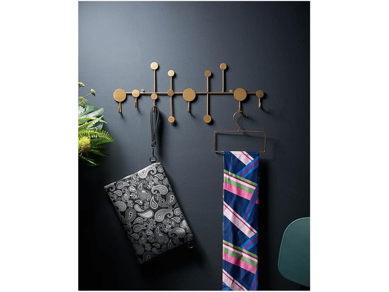 Porte-manteau mural avec 6 crochets, polyvalent, pour suspendre manteaux, sacs à dos, chapeaux, doré, jaune XJD001169ZLS - Conforama D