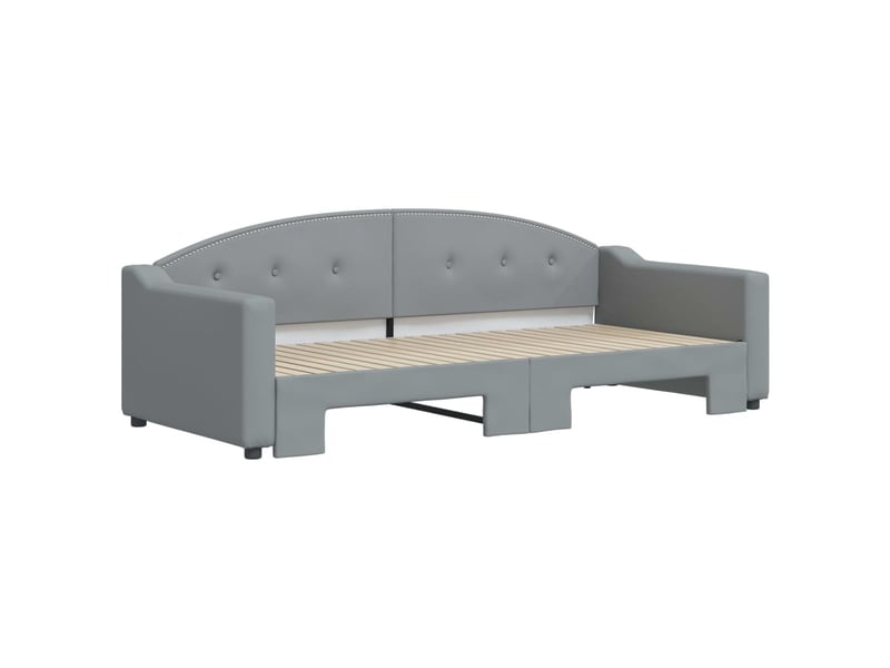  Lit simple- lit adulte -  lit de jour avec gigogne sans matelas gris clair 90x200 cm  - Conforama B