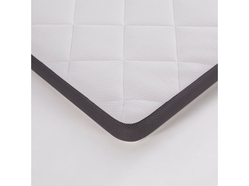  Matelas en mousse froide 90 × 200 cm 1 place h3 avec soutien 7 zones, livré compressé, blanc et gris  - Conforama E