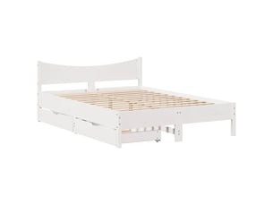 Lit avec rangement 135x190 cm coloris beige