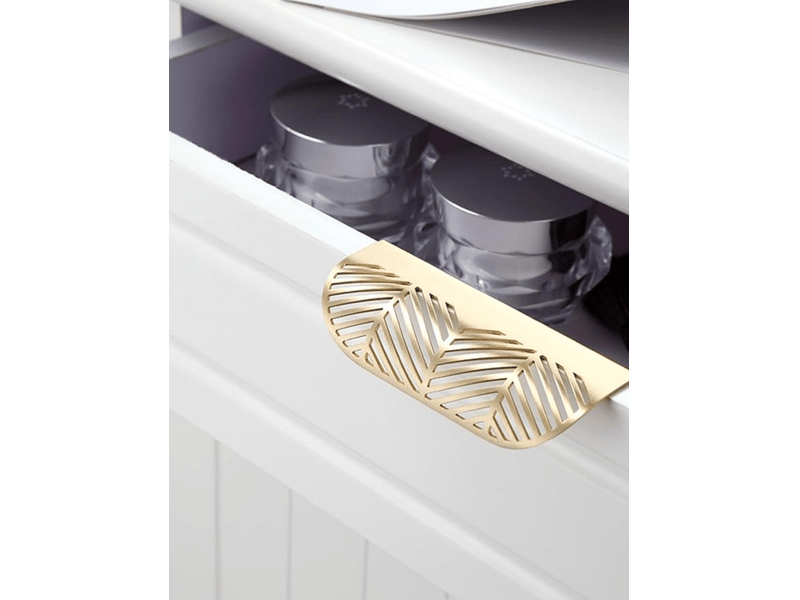 (jeu de 2) poignée de tiroir en laiton en forme de feuille poignée de porte de meuble poignée de porte d'armoire - Conforama C