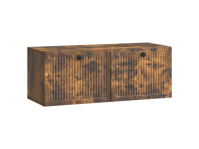  Meuble tv - banc tv - meuble de rangement mural chêne fumé 78,5 x 31 x 30 cm bois d'ingénierie  - Conforama A